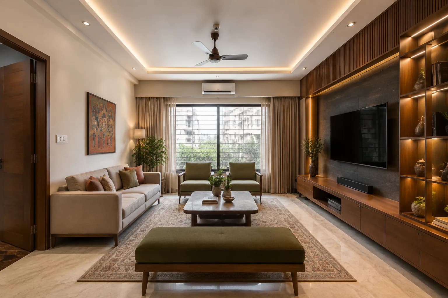 Completed family lounge renovation by Steed Art in Karachi